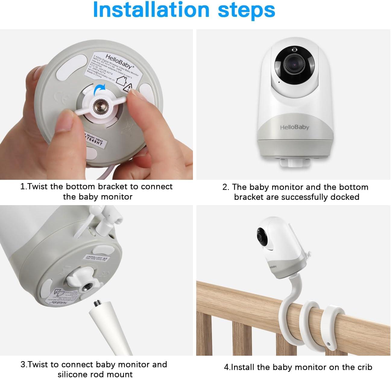 Flexible Baby Monitor Holder for Hello Baby HB65, HB66, HB40