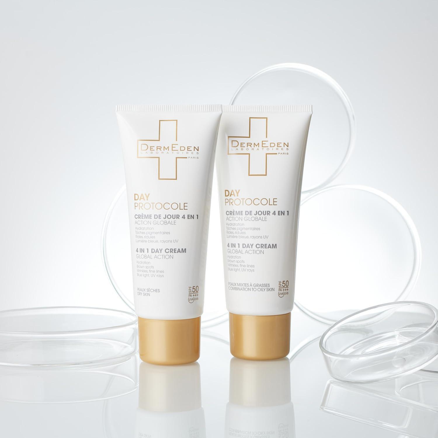 ダームエデンPROTOCOLE 4 IN 1 DAY CREAM■UV日焼け止め Derm Eden Day Protocole 4 In 1 Day Cream For Comb & Oily