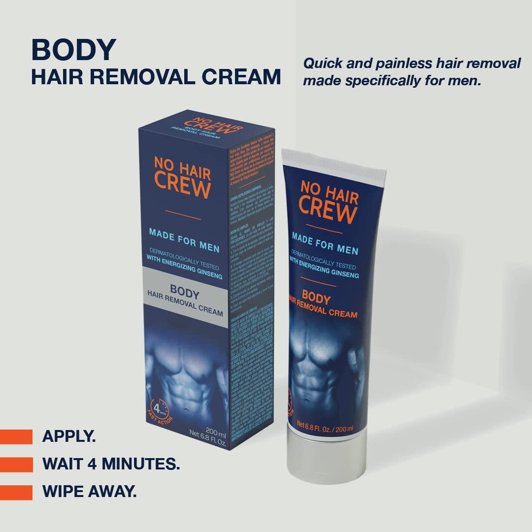 No Hair Crew Men's Body Hair Removal Cream with Ginseng 200ml