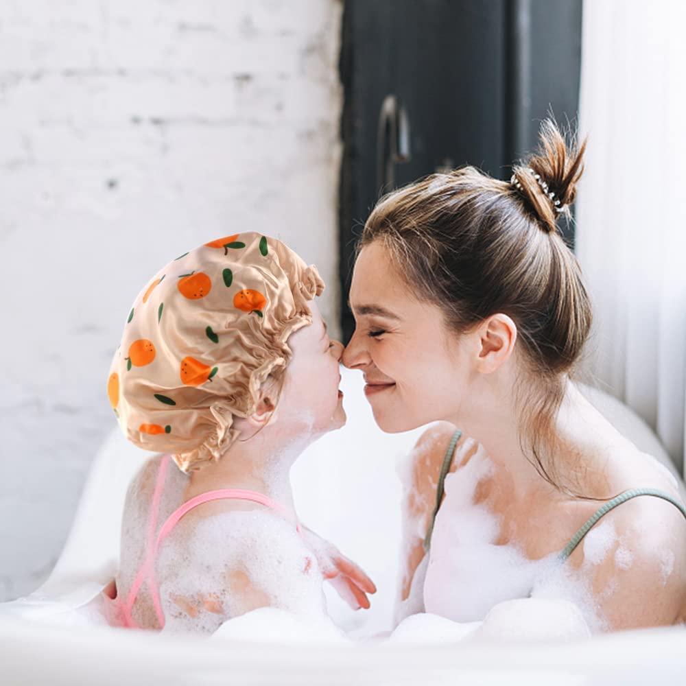 TCOTBE Pcs Kids Shower Caps Rabbit Prints, Double Layers