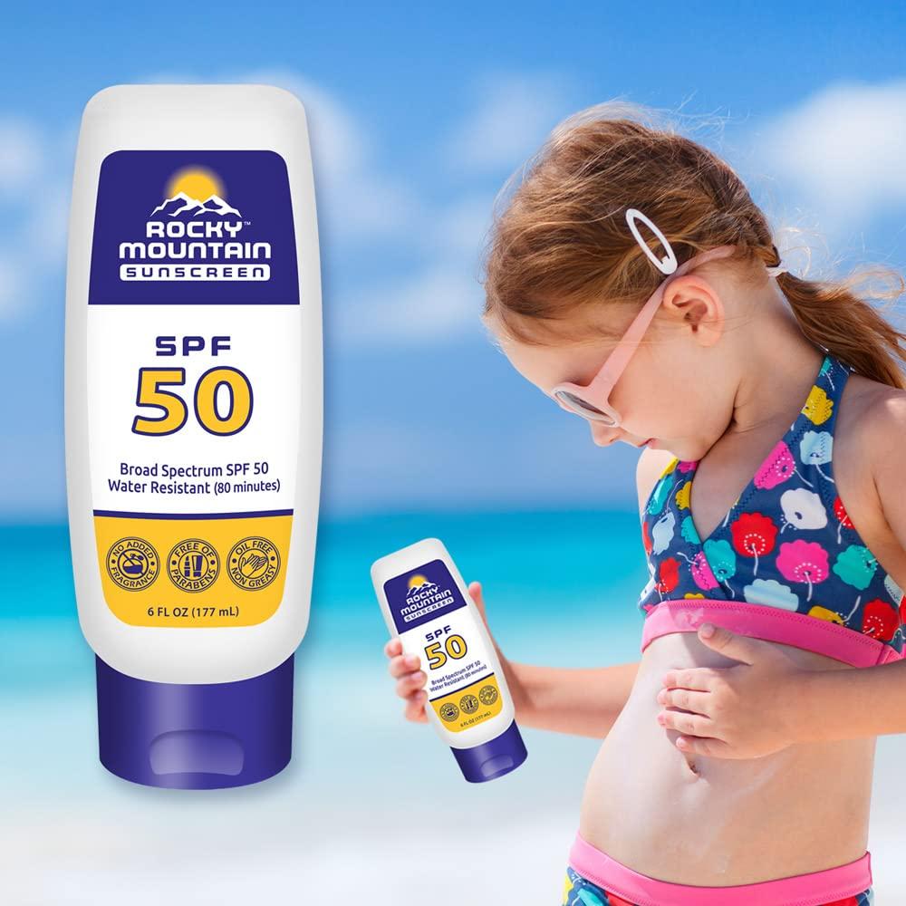 Rocky Mountain Sunscreen SPF 50 Lotion Reef Safe, WaterResistant Formula Broad Spectrum UVA