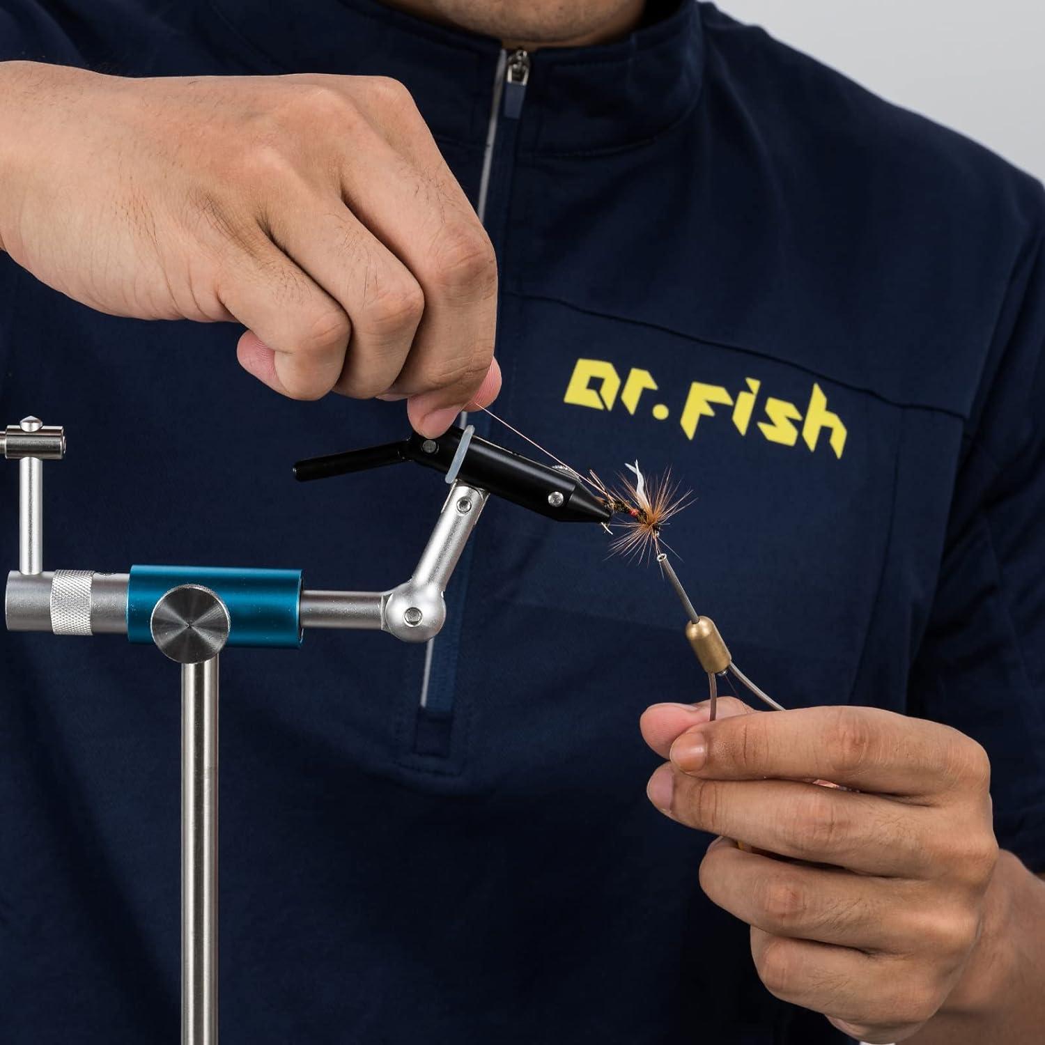 Dr.Fish Rotary Fly Tying Vise Aluminum Alloy Fly Vise with Portable