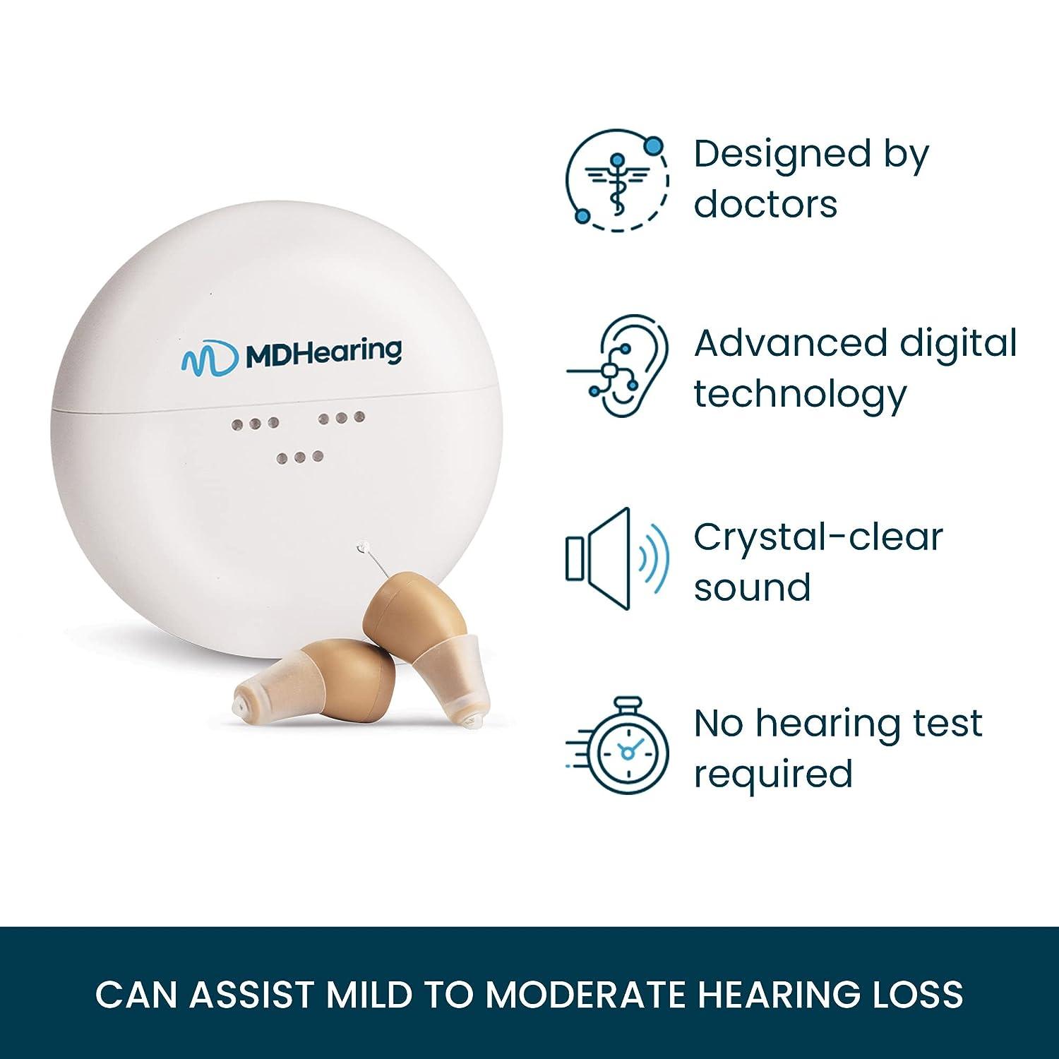 MDHearingAid NEO Hearing Aid (Pair), Virtually Invisible Design