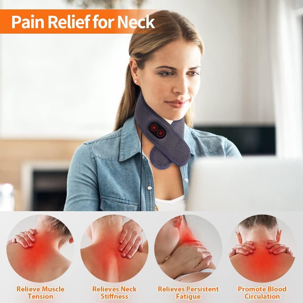 Comfheat Neck Heating Pad with Vibration - USB Heated Neck Brace Wrap for Pain Relief | 3 Comfheat Neck Heating Pad with Vibration - USB Heated Neck Brace Wrap for Pain Relief | 3