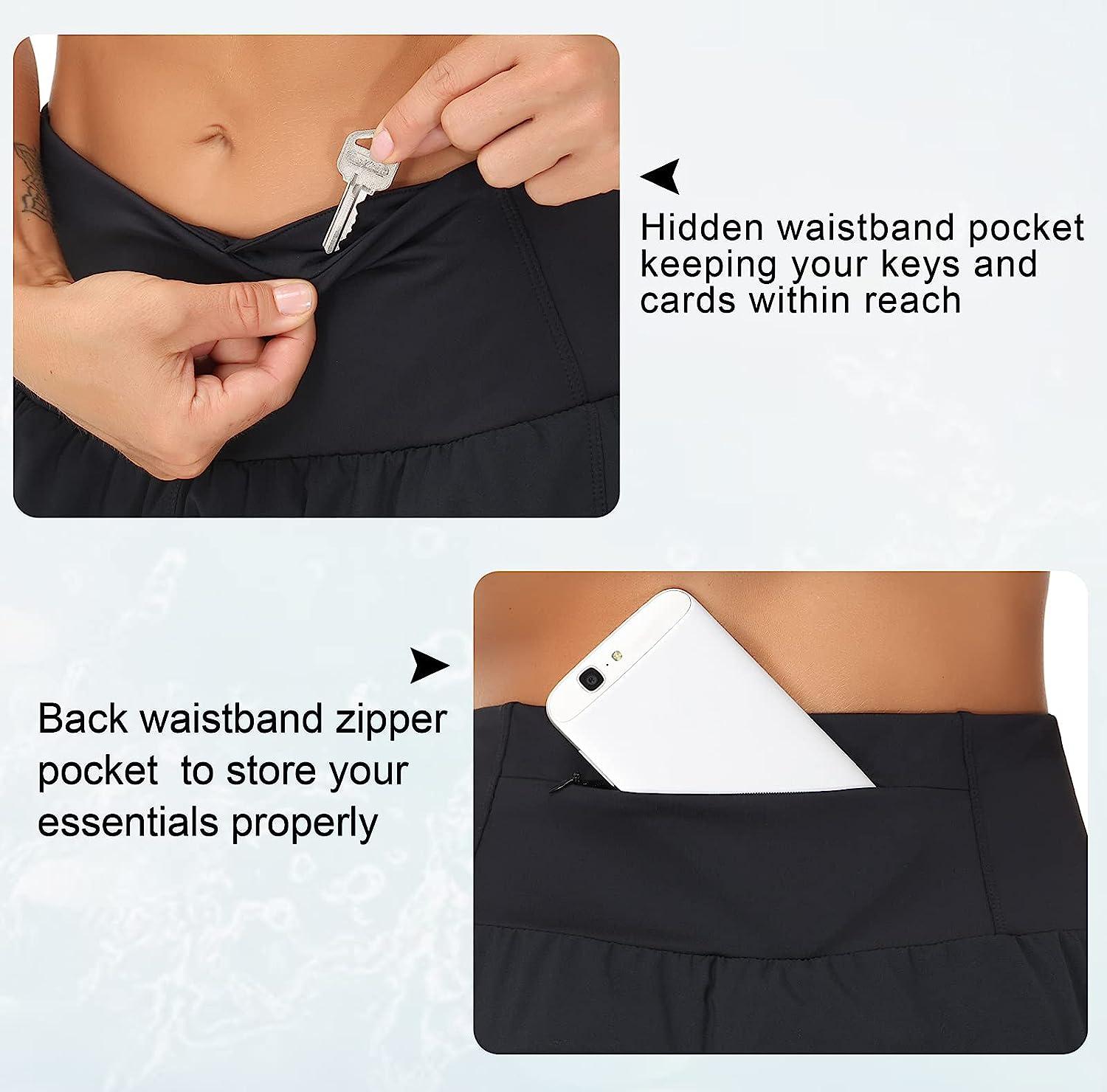 THE GYM PEOPLE Womens High Waisted Running Shorts Quick Dry Athletic  Workout Shorts