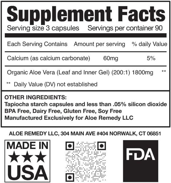 Maximum Strength Aloe Remedy Freeze-Dried Aloe Vera Capsules for IC & BPS -  180 Capsules (60 Days) | Buy Now with Express International Delivery |  GoSupps.com