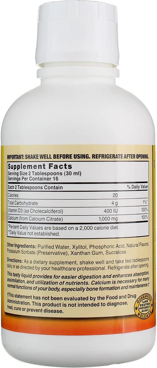 Liquid Calcium Citrate 1000mg with D3 16 fl oz Liquid Blueberry