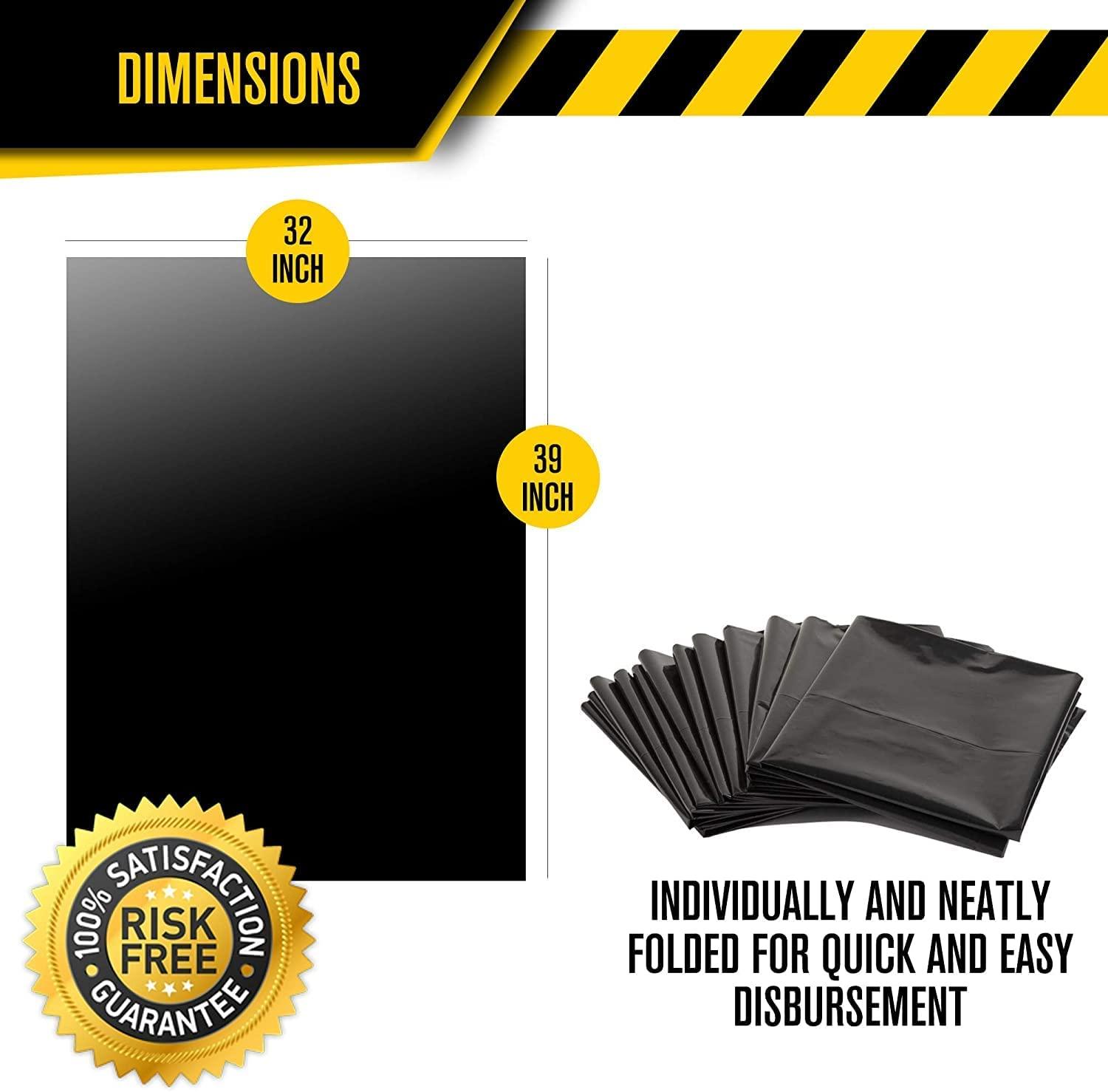 Contractor Bags, With Flaps, (50/count), Heavy Duty, 42 Gallon, Black,  Trash bags, for Construction and Commercial Use
