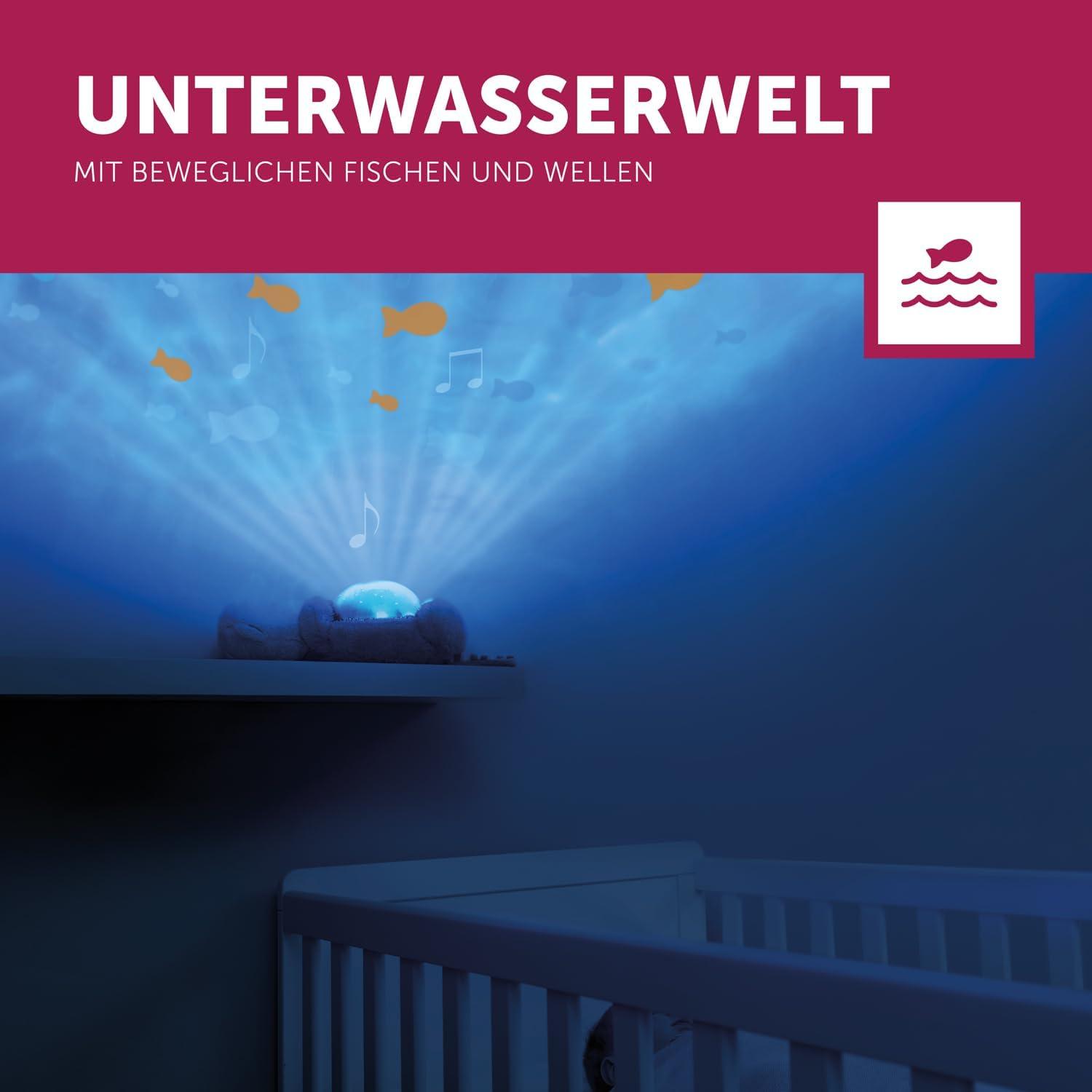 Zuzu Otto LED Night Projector - Ocean Waves Movable Fish 5 Melodies 3 ...