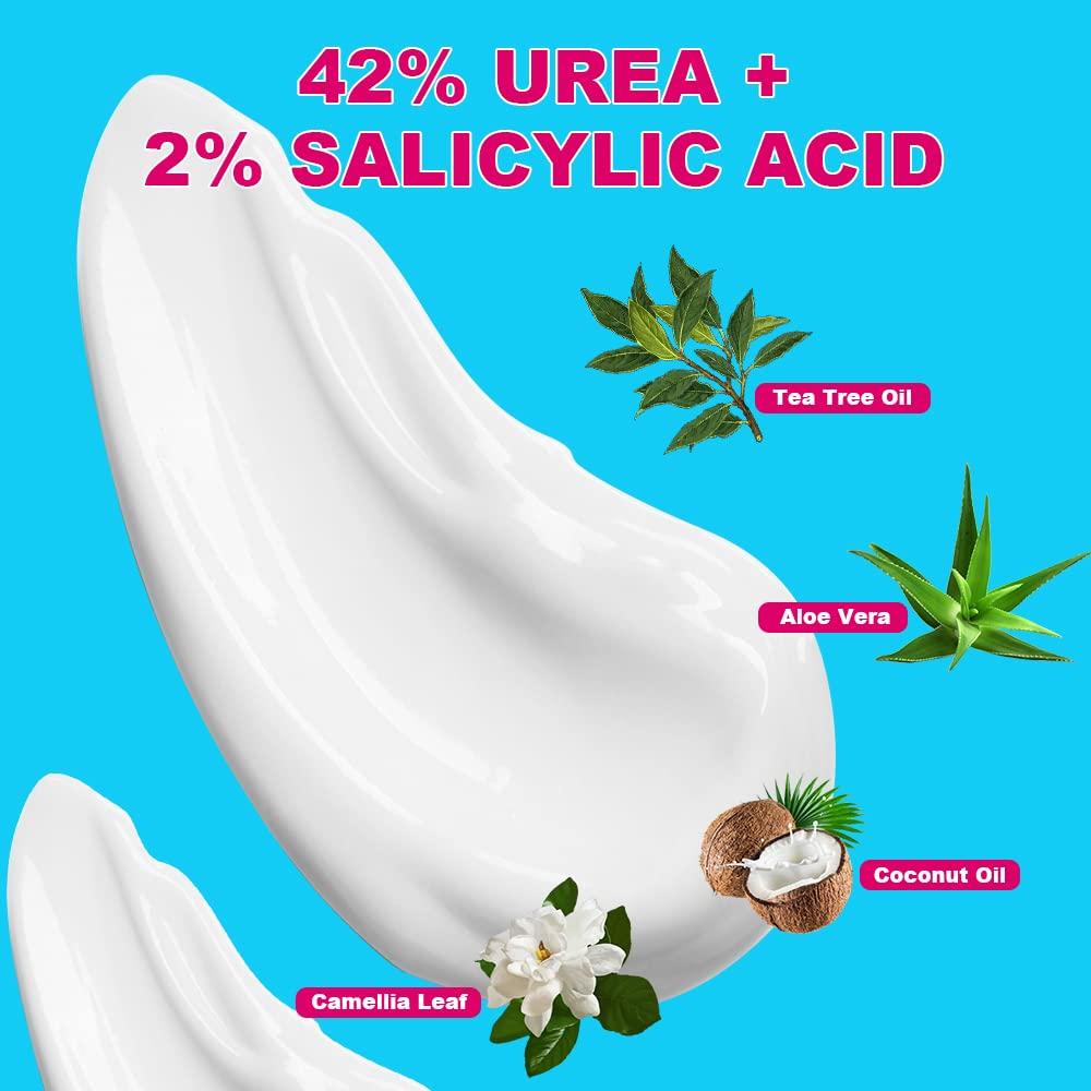 ENVISHA Urea Cream 42 Percent for Feet 42 Urea Foot Cream with 2 Salicylic Acid & Hyaluronic