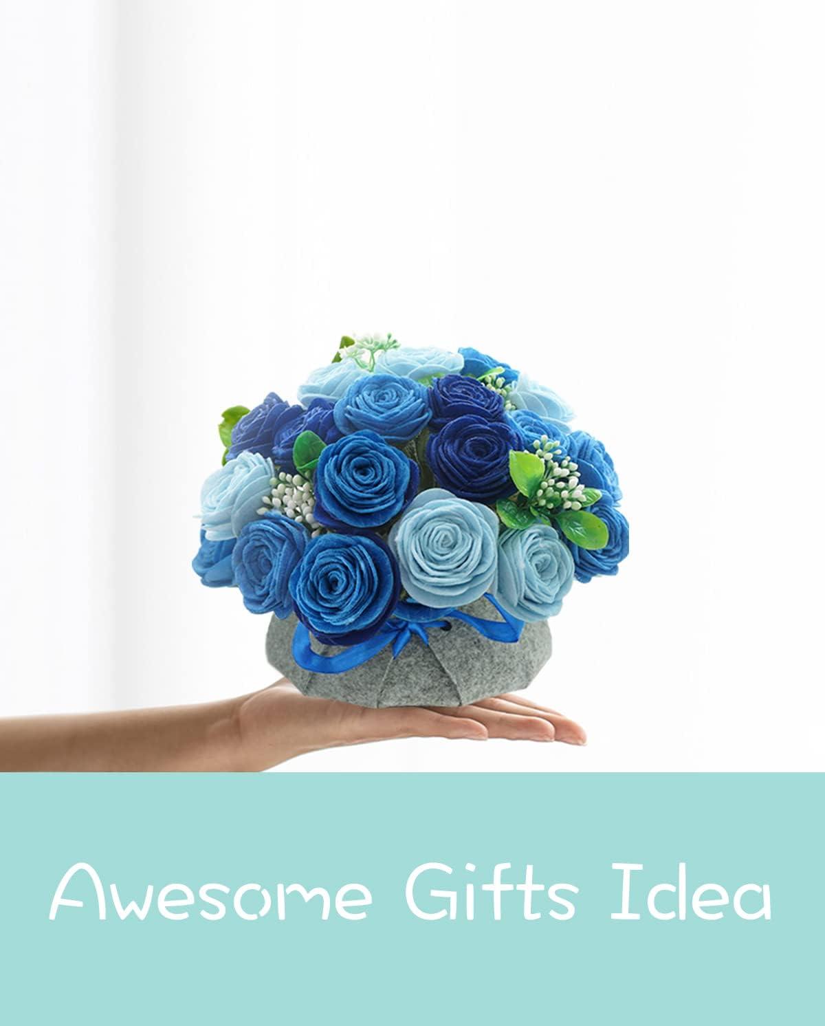 DIY Felt Flower Kit,Felt Pink Rose Bouquet Kit,Floral Gifts,Beginner Craft  Kit
