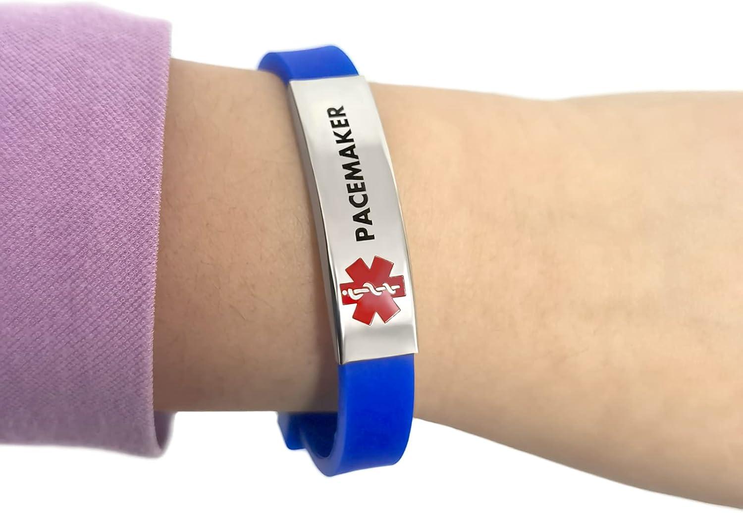 Medical Alert ID Bracelet Engraved DNR Adjustable Wristband for