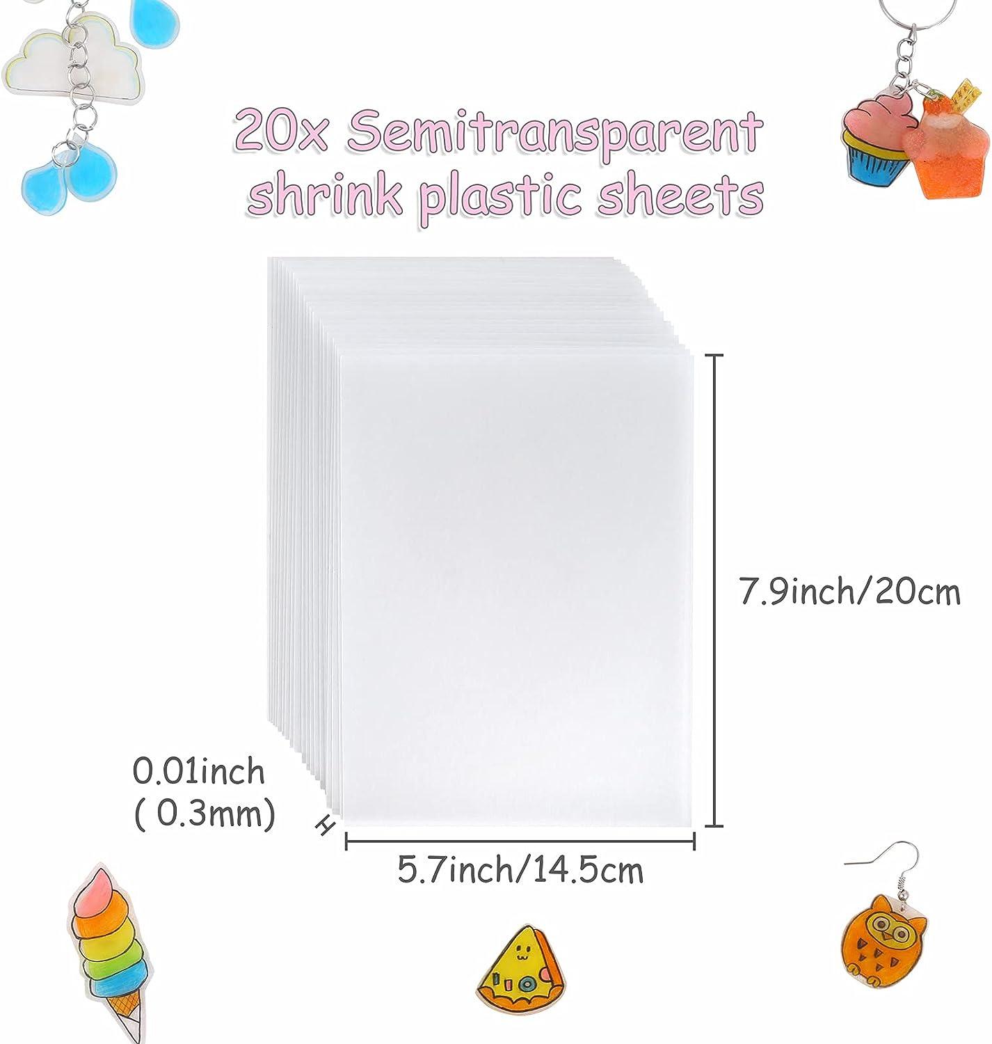 Auihiay 12 Pieces Printable Shrink Plastic Sheets, Shrink Films Papers for Kids Creative Craft, 6 White and 6 Semitransparent, 8.3 x 11.6 inch / 21