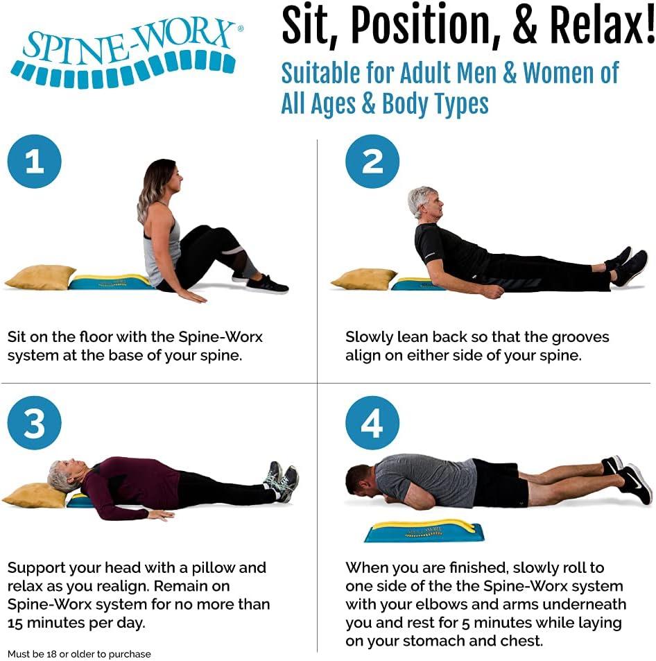 Spine Worx Back Realignment Device for Thoracic and Lumbar Relief Chiropractic Back Stretcher and Spinal Alignment Support