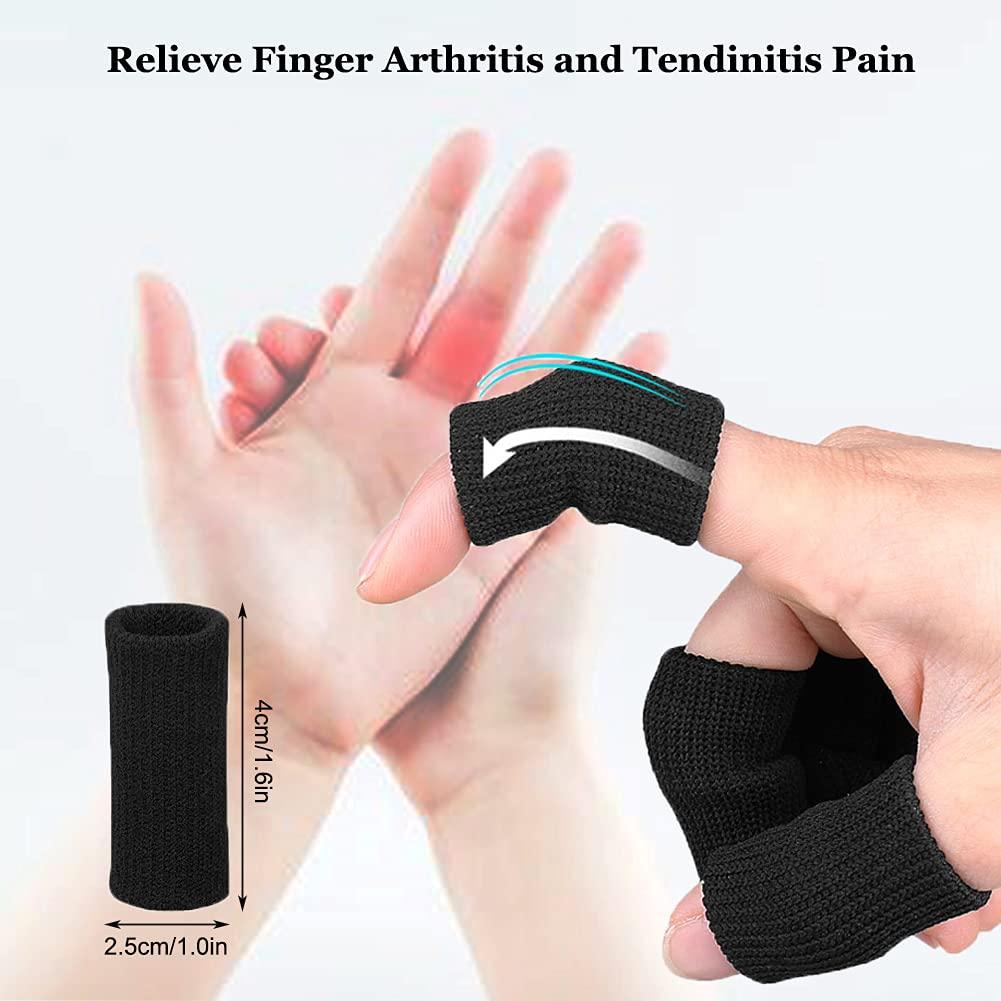 Finger Arthritis Sleeves (30Pcs), Elastic Thumb Splint Brace Support