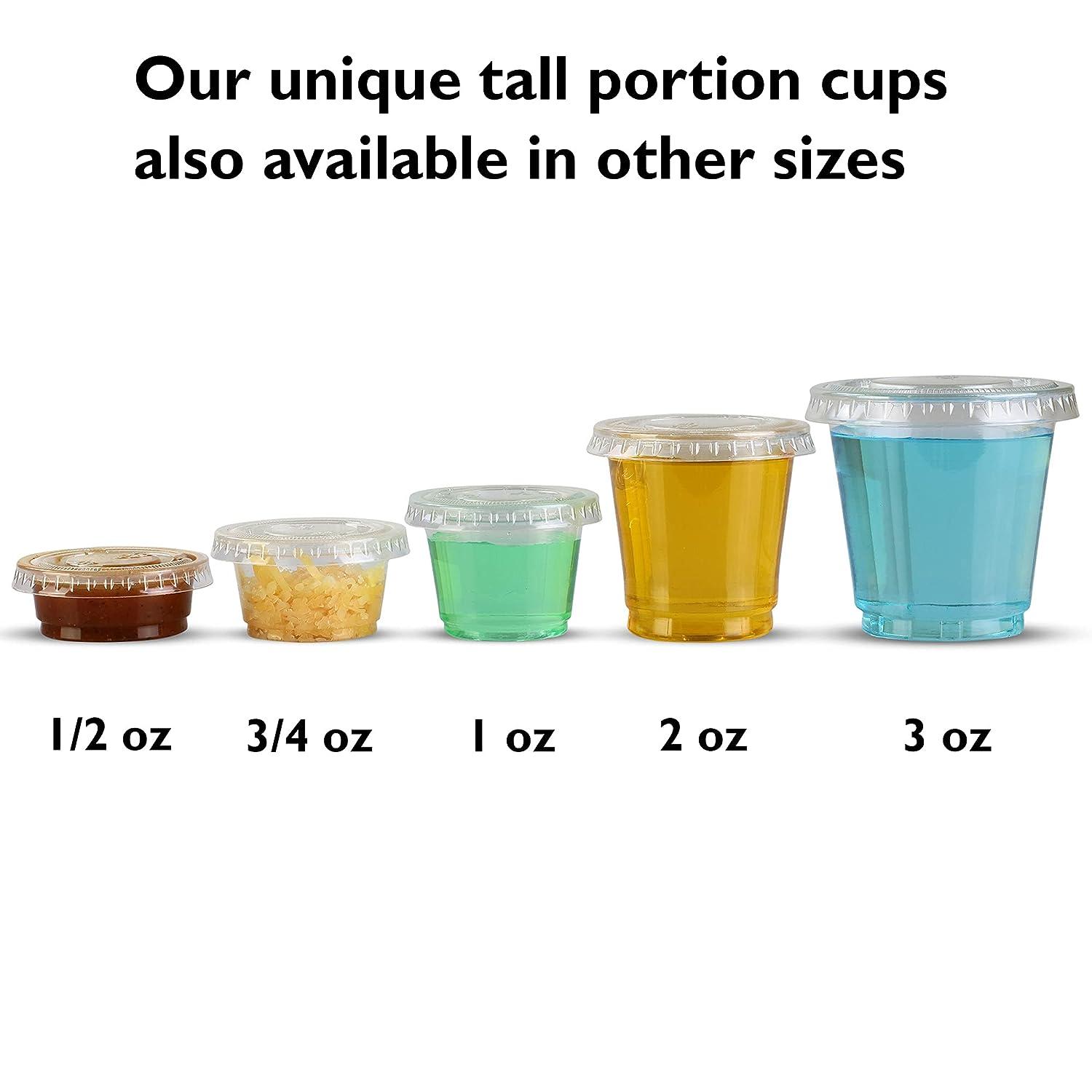 Small Plastic Containers with Lids, Jello Shot Cups - 200 Sets - 2 oz