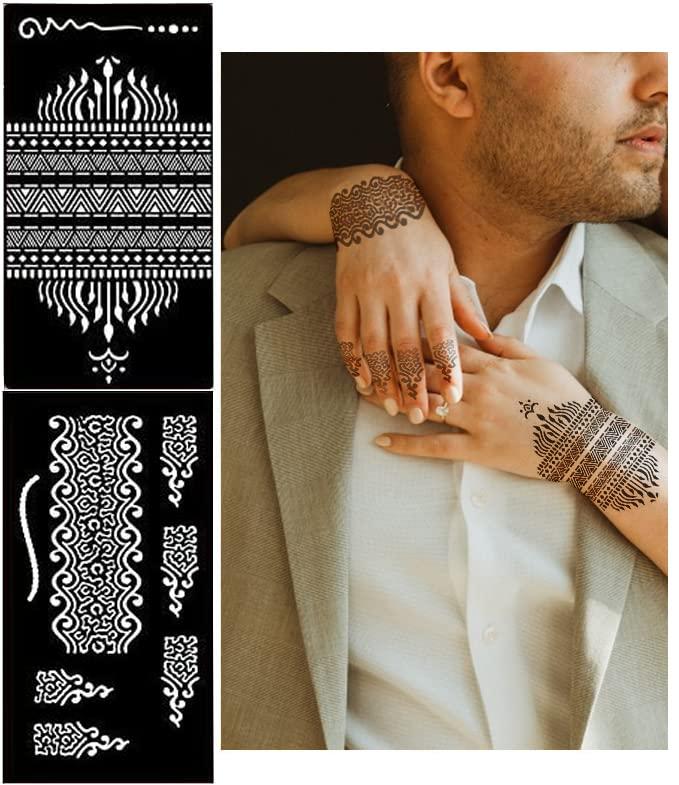XMASIR Henna Tattoo Kit Stencils, 16 Sheets Temporary Reusable
