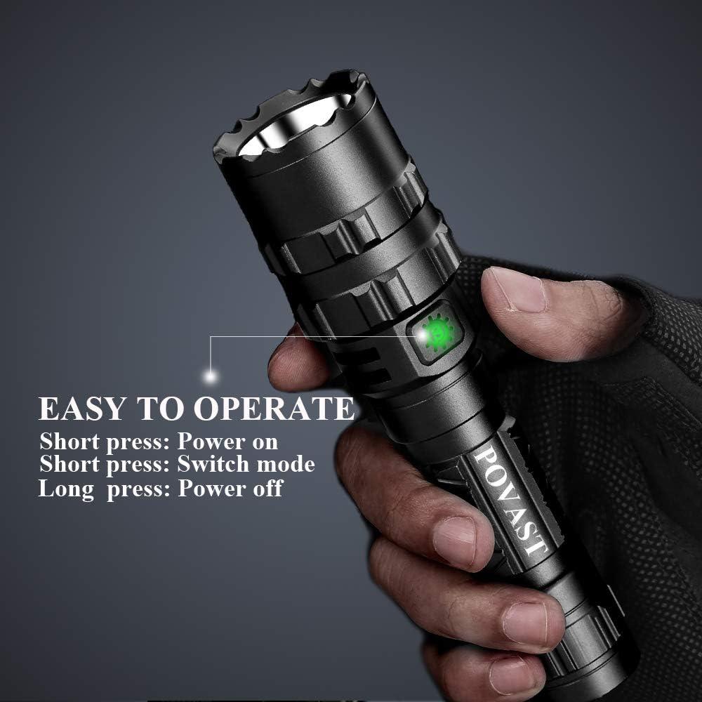 POVAST Tactical Flashlight Picatinny Rail Mount 1600 Lumens Side Switch Remote Pressure Switch