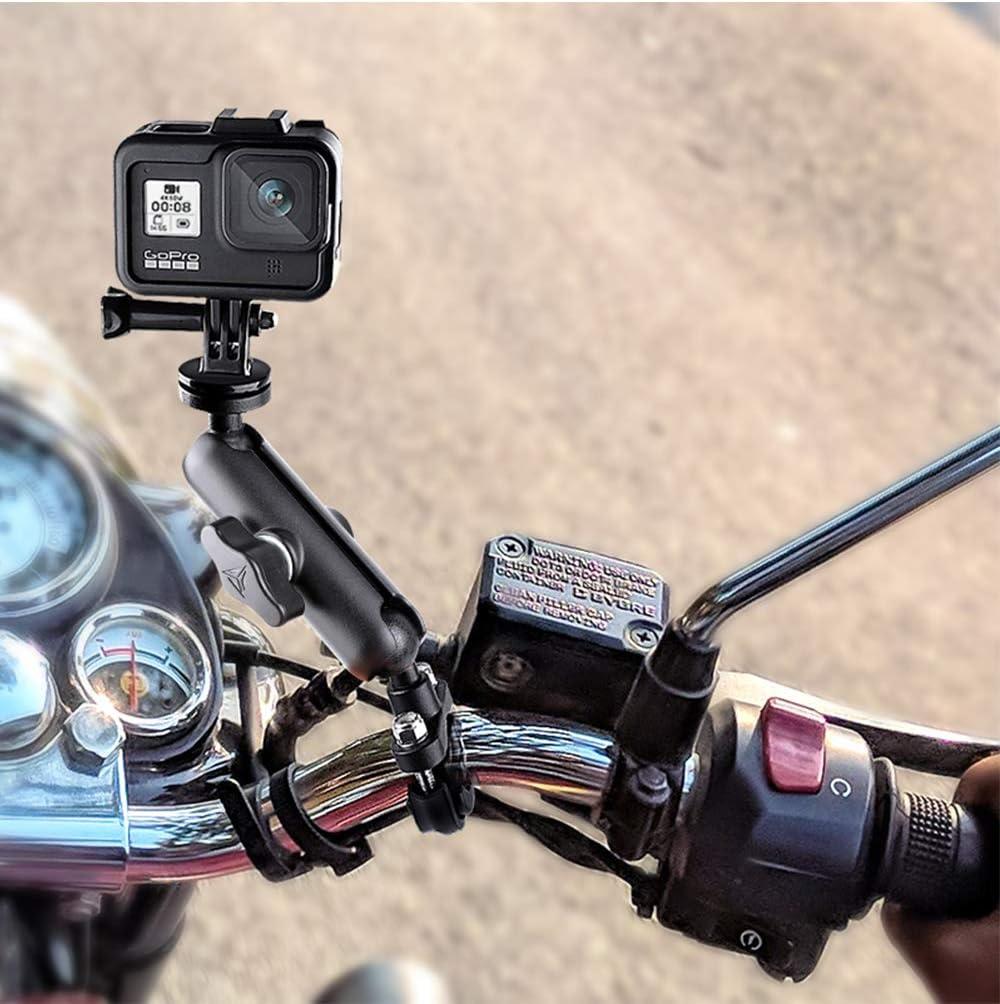 Super Clamp Supporto Per Action Cam Con Morsetto 360° E Bracci A Sfera - Per Manubrio Moto/Bici, GoPro, Insta360, DJI