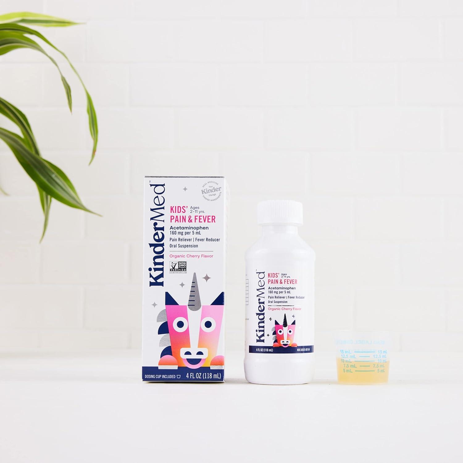 KinderMed Organic Cherry Kids' Pain & Fever Reliever 4 Fl Oz