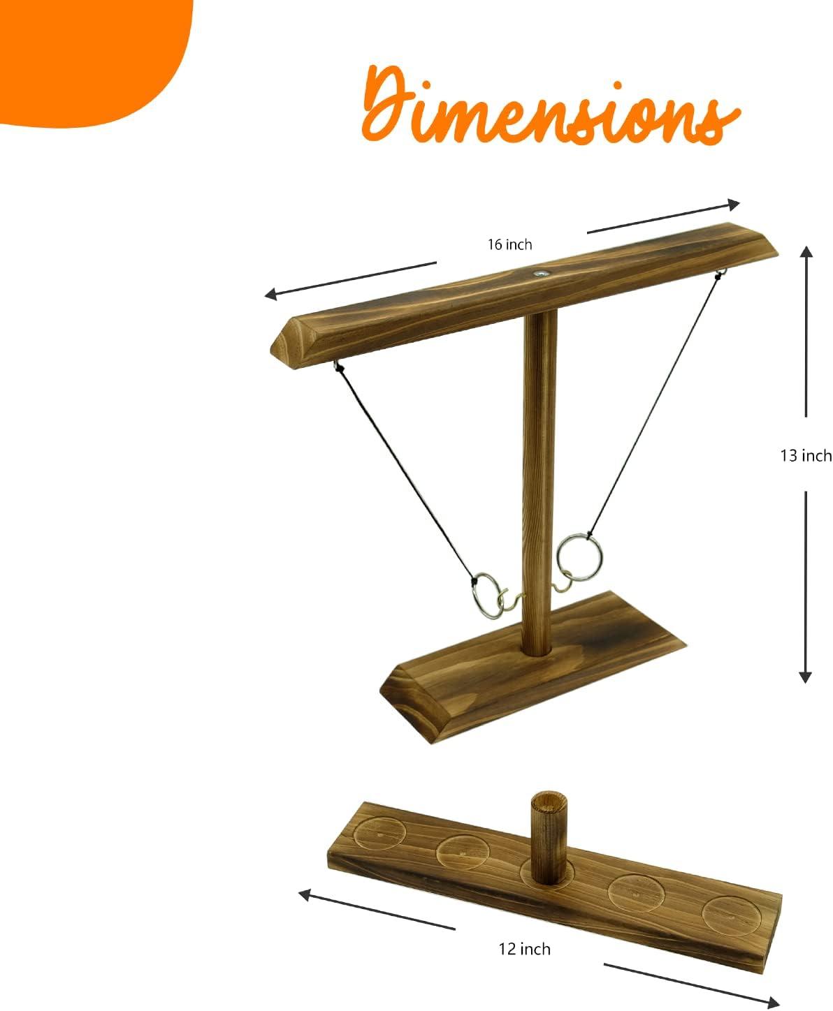 ViVACious Ring Toss Game Set for Home and Party Fun Handmade Wooden