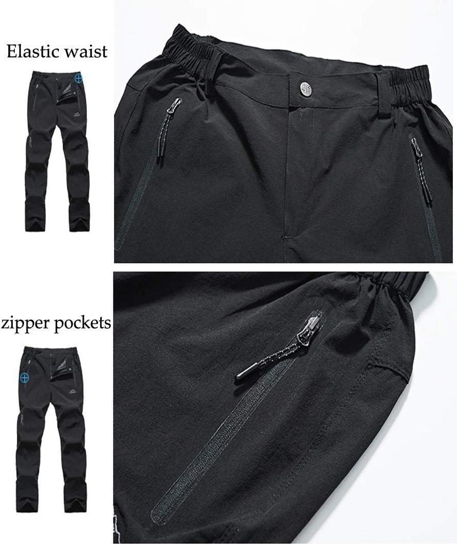 Rdruko Women's Outdoor Hiking Pants Lightweight Quick Dry Water Resistant Travel  Fishing Pants with Pockets Black Medium