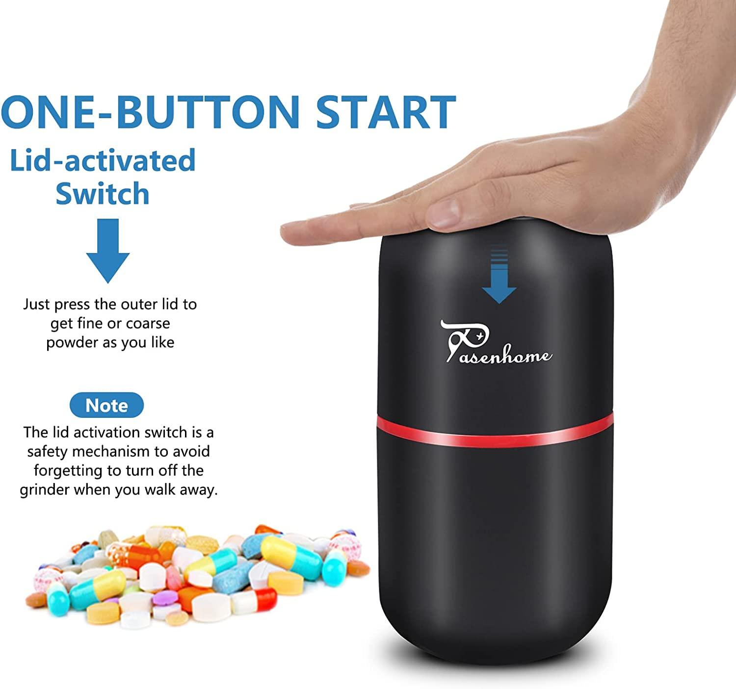 Electric Pill Crusher Grinder for Small or Large Pills Medication