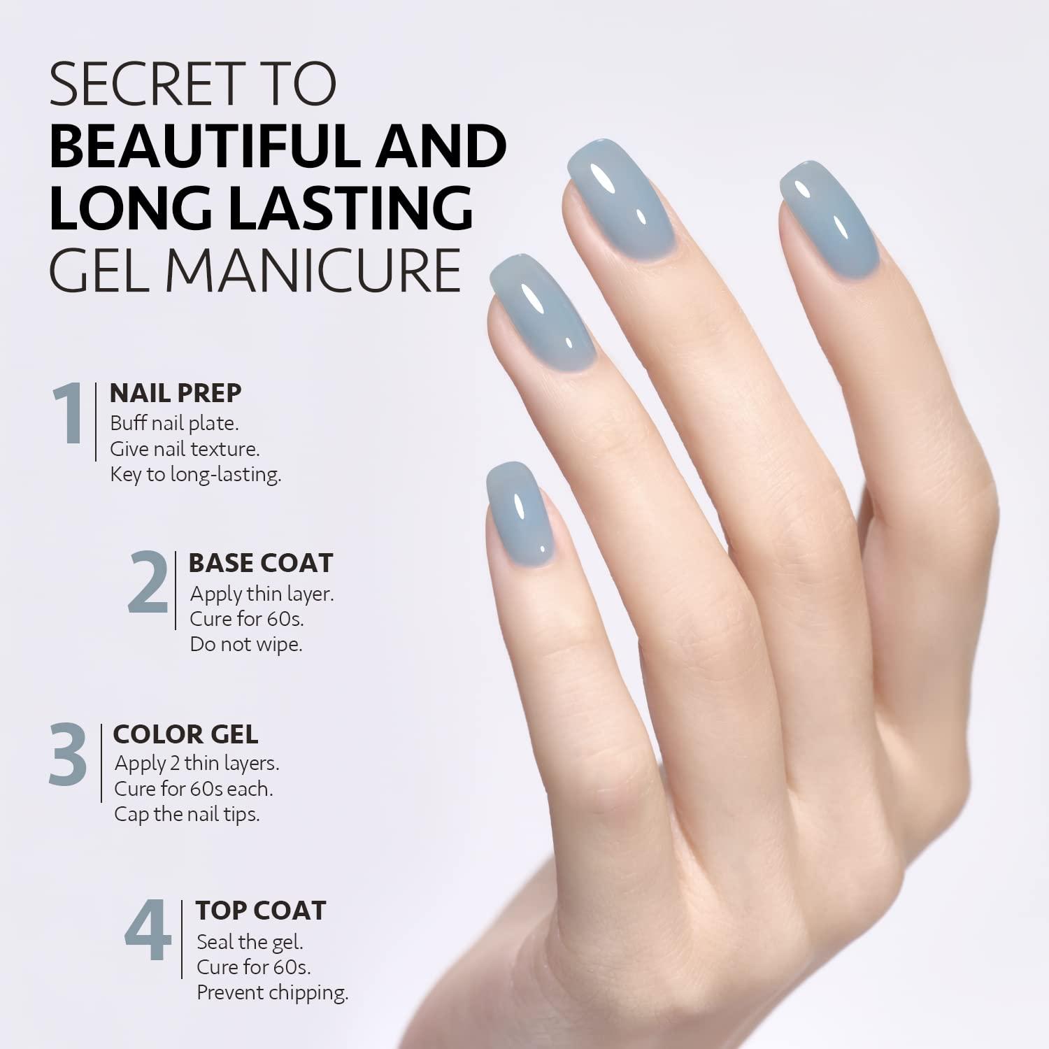pale blue gray nail polish with minimal black art design, pale blue gray  color nails with minimal black polka dots and… | Minimal nails art, Manicure,  Stylish nails