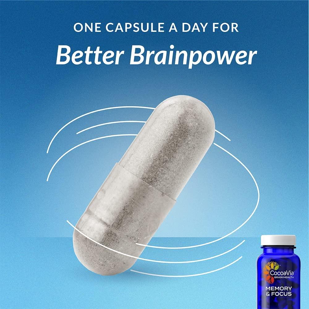 CocoaVia Memory & Focus Brain Supplement, 30 Day, Cocoa Flavanol Blend