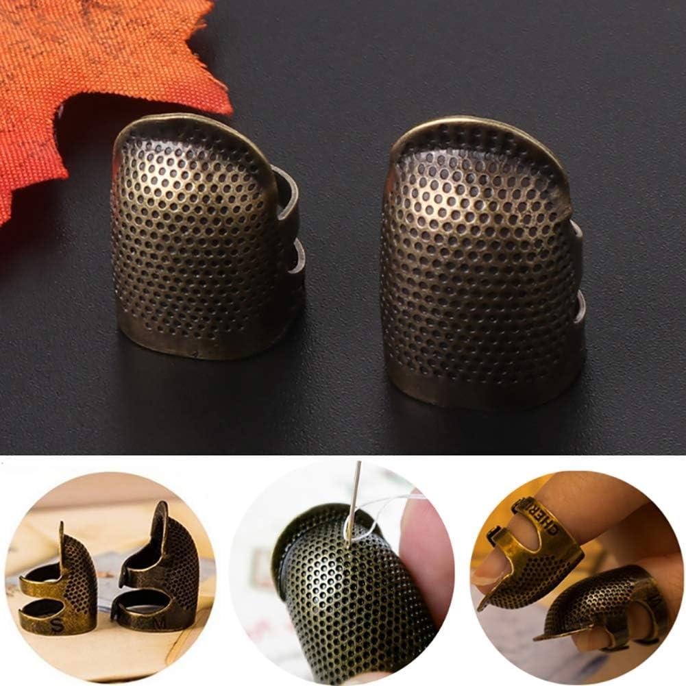 6 Pieces Sewing Thimbles Include 2 Metal Copper Sewing Thimble