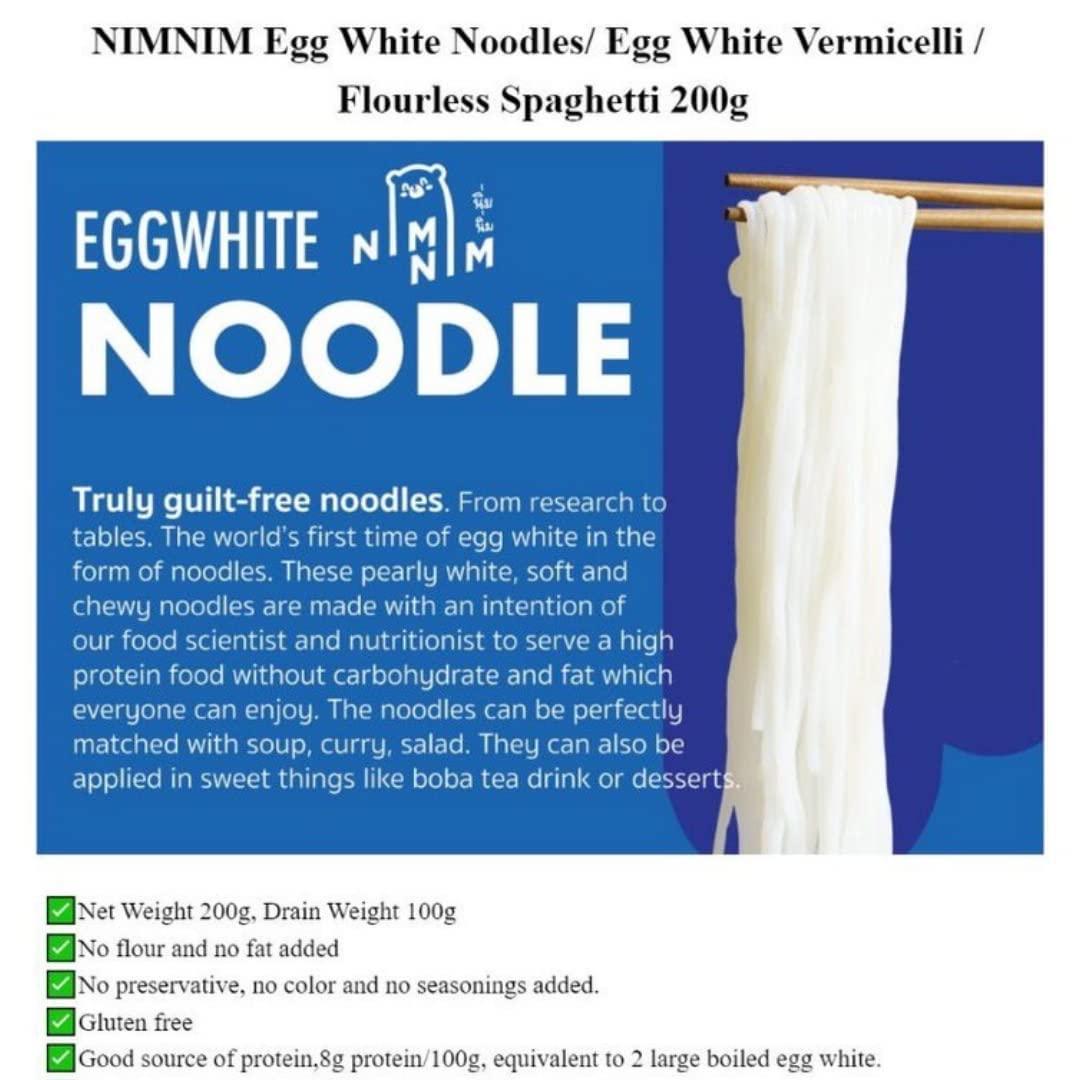 Udon Egg White Noodle No flour Gluten Free Weight loss 35 Kcal) Pack of 3