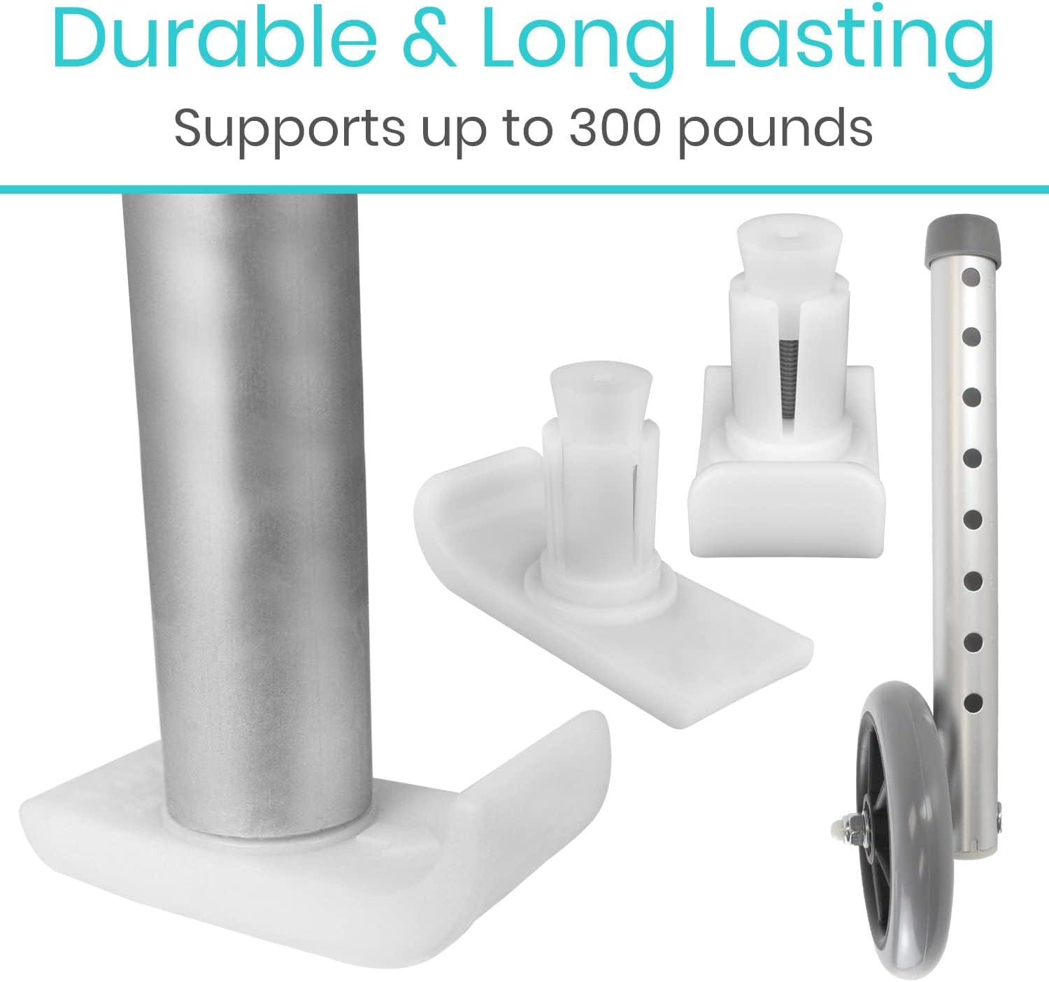 Vive Walker Wheels Ski Glides Accessories Covers for Seniors (6 PCS