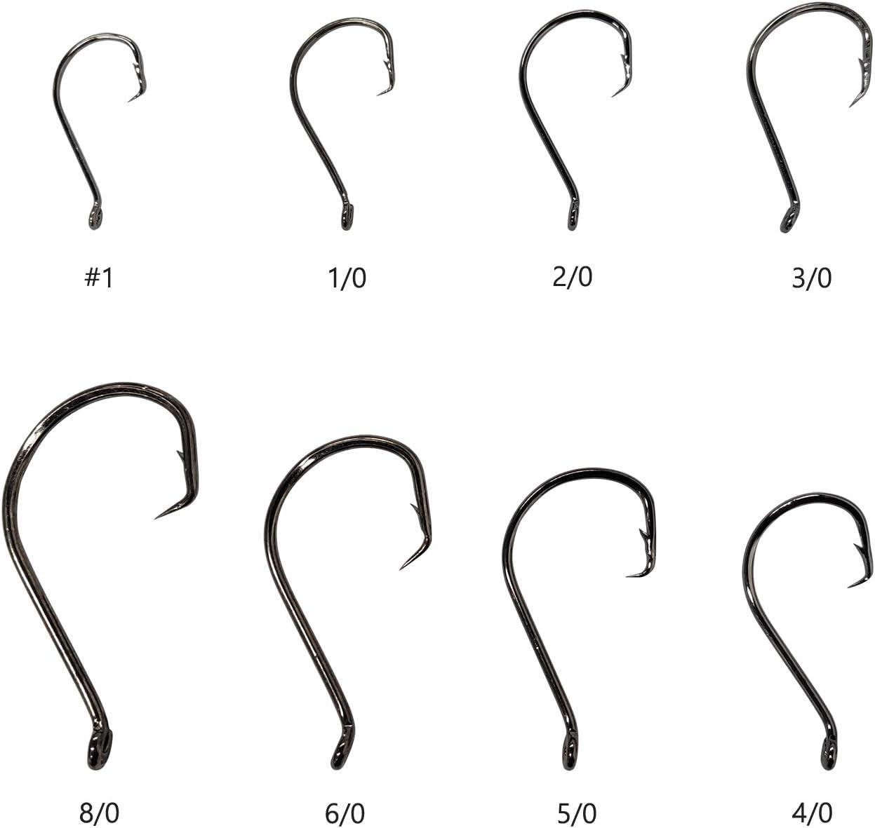 150PCS Circle Hooks, Strong High Carbon Steel Fresh and Saltwater Fishing  Hooks, Variety of Different Sizes Circle Hook - Size:#1 1/0 2/0 3/0 4/0 5/0  6/0 8/0
