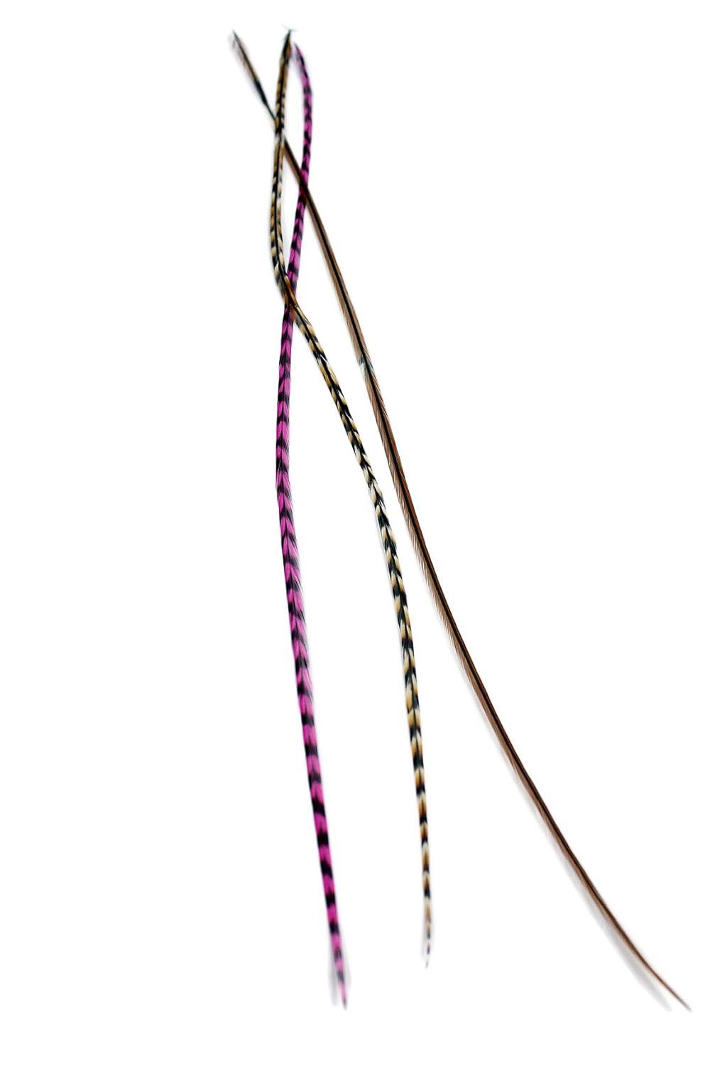 One Fine Day Feathers – Echte Feder-Haarverlängerungen, Lila, 22–33 Cm, Inkl. Nano-Ringen