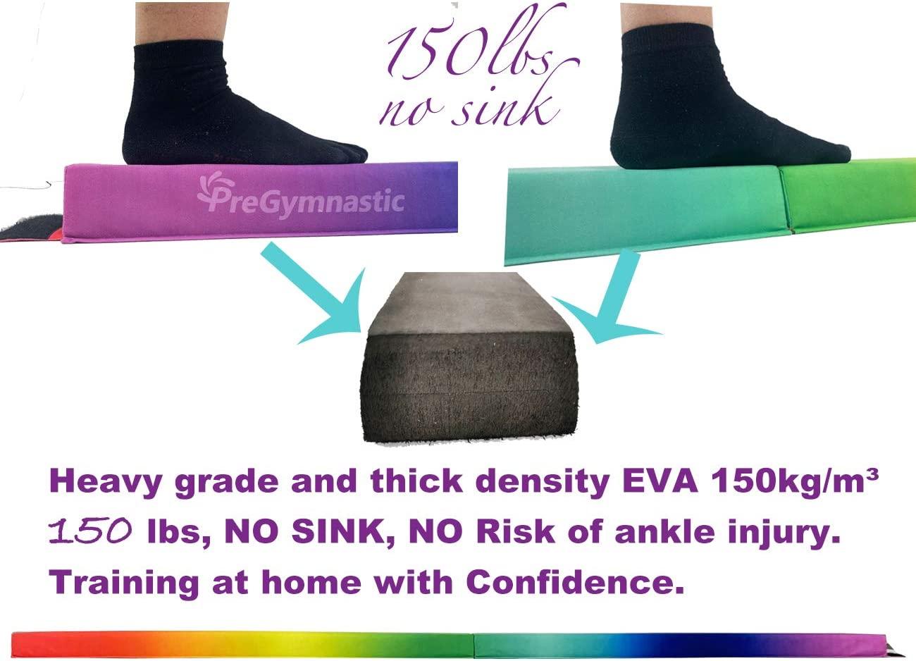 PreGymnastic Folding Balance Beam 8FT/9.5FT ExtraFirm Suede Cover