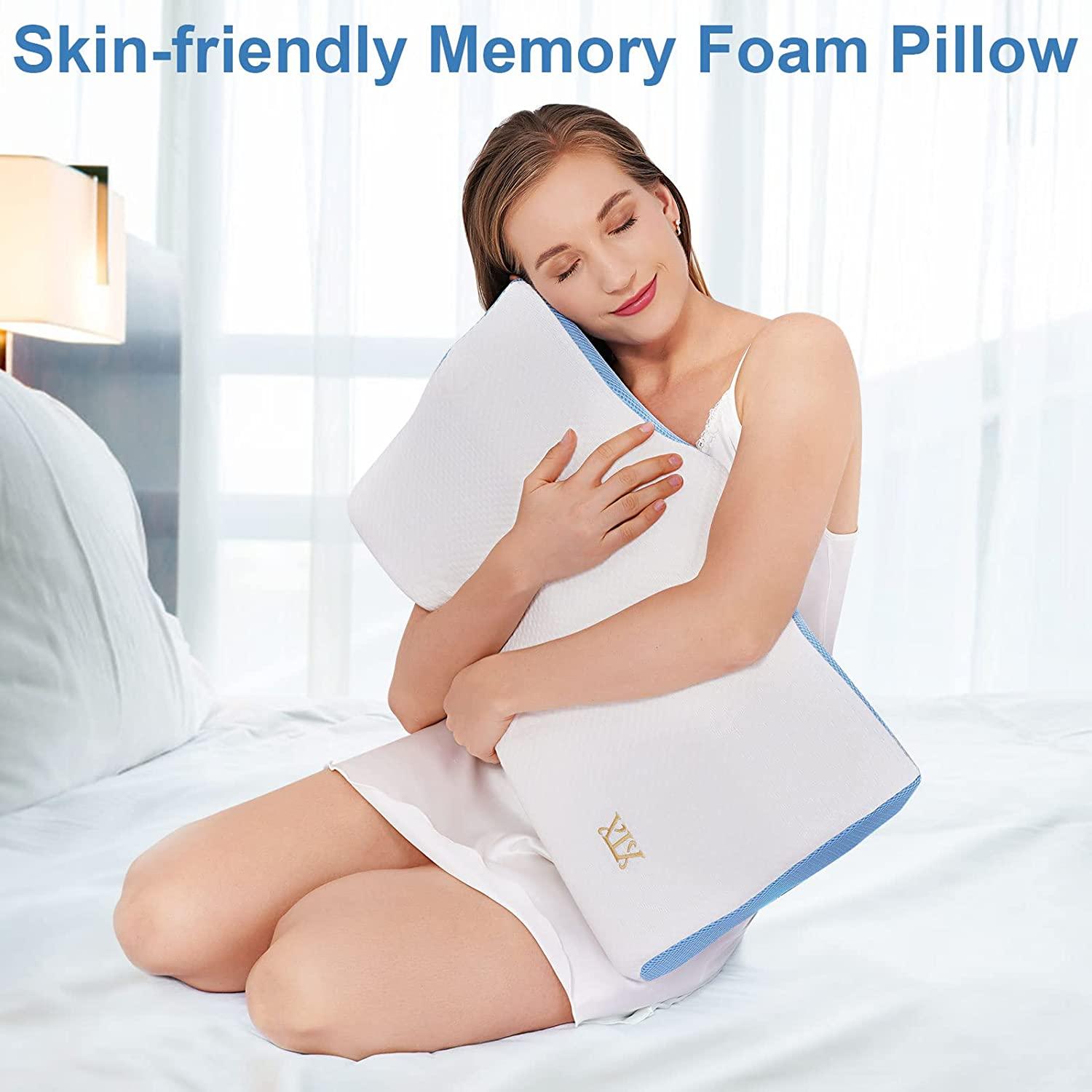 Gel Memory Foam Pillow, Soft Foam Pillow, Supportive Pillow, Ventilated  Pillows for Sleeping, Pillow Back Sleeper & Pillow Side Sleeper, Oeko-TEX 