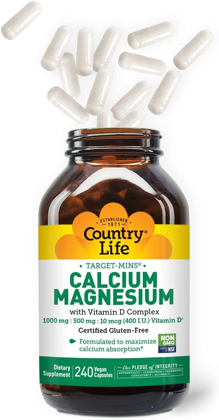 Country Life Calcium Magnesium w/Vitamin D Complex 240 Veggie Caps