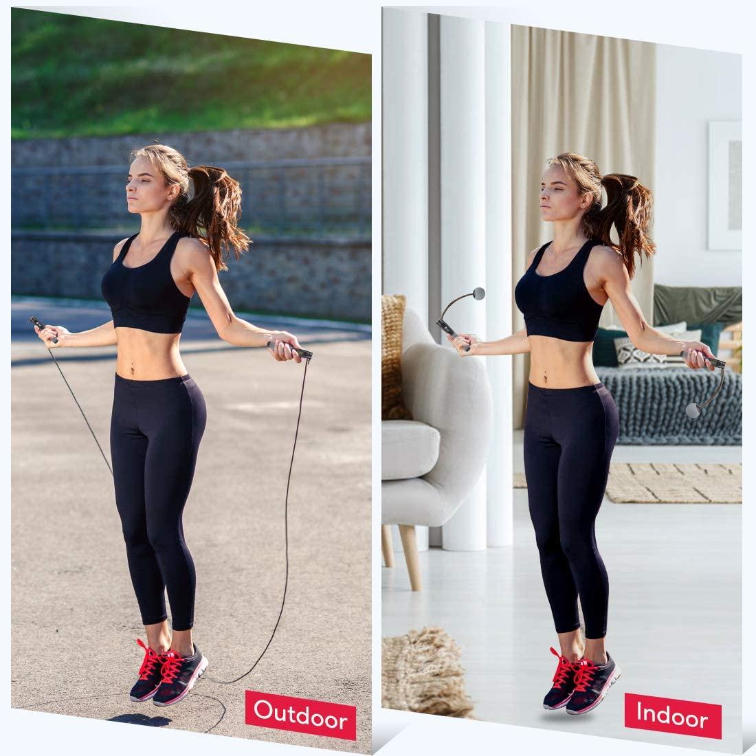 Te-Rich Weighted Jump Rope with Counter Adjustable Length