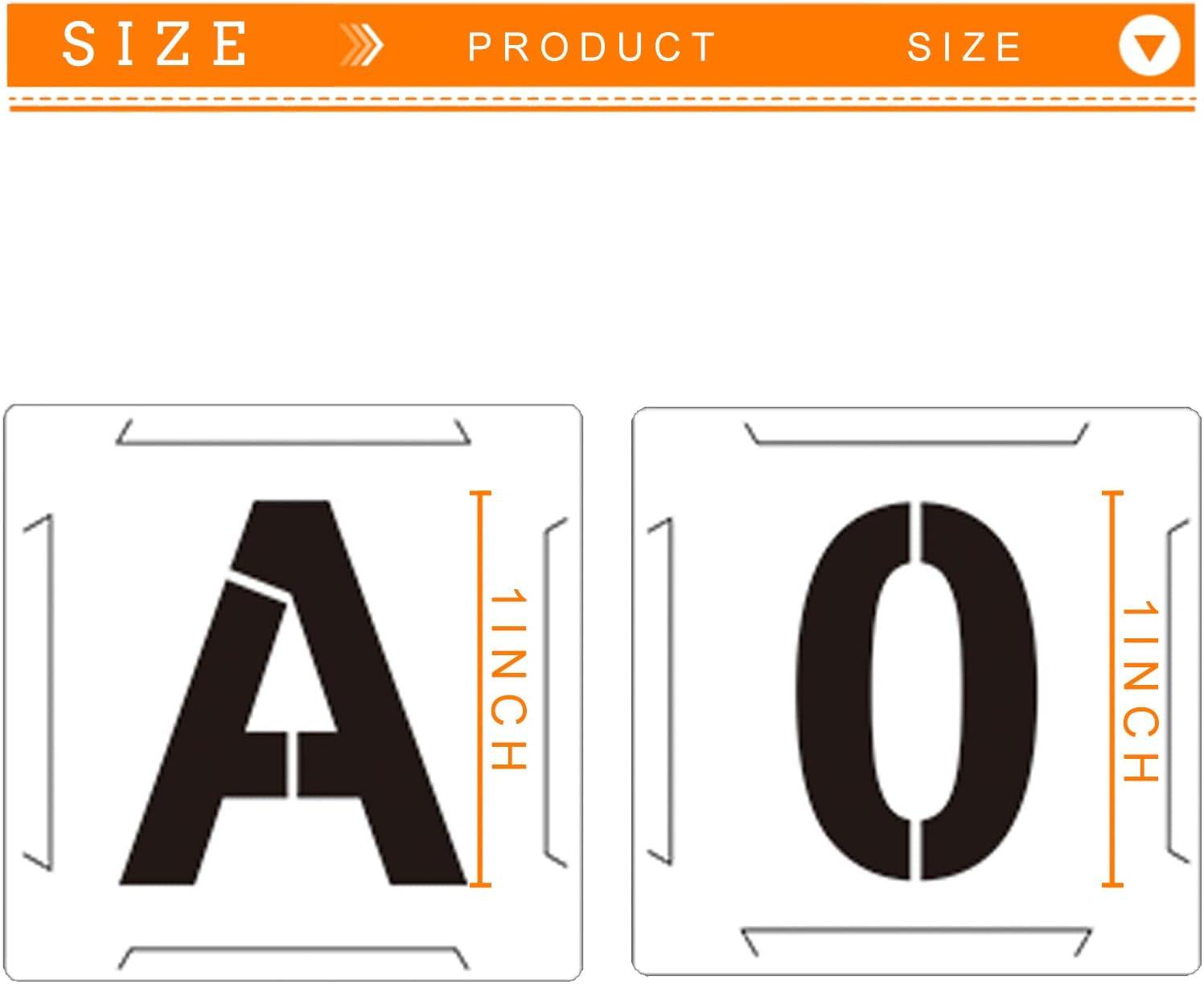 Alphabet Number Stencils 4 inch 26 Pack Letters Numbers Stencil Templates, Size: 26 Letters + 10 Numbers, Brown