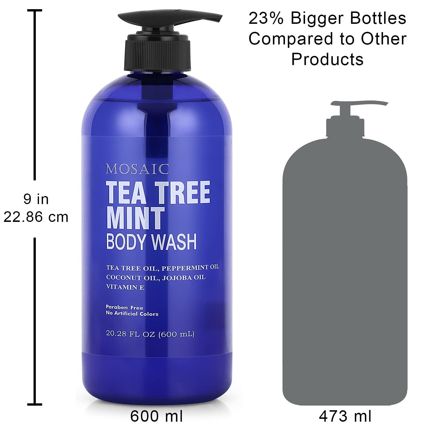 Tea Tree Body Wash with Mint & Shower Gel with Vitamin E for Jock Itch