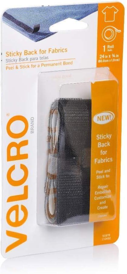 VELCRO Brand Sticky Back for Fabrics, 10 Ft Bulk Roll No Sew Tape, Cut  Strips to Length Peel and Stick Bond to Clothing & Heavy Duty Tape | 16  Foot
