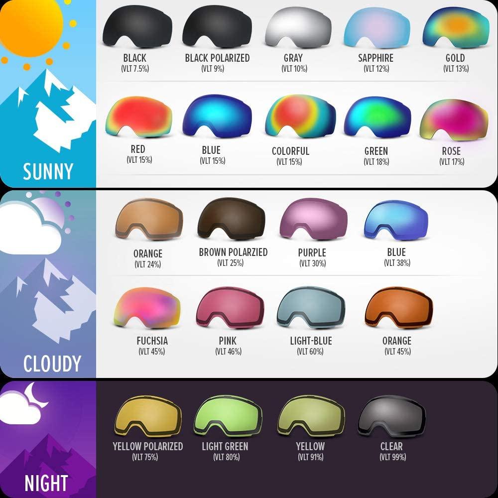 OutdoorMaster Ski Goggles PRO Replacement Lens 20 VLT Choices Clear VLT 99