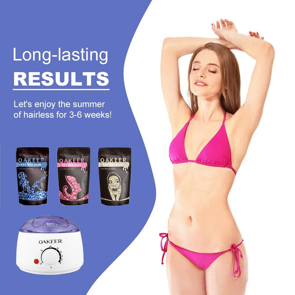 Oakeer Waxing Kit Mini Wax Warmer Painless Hair Removal Body Waxing