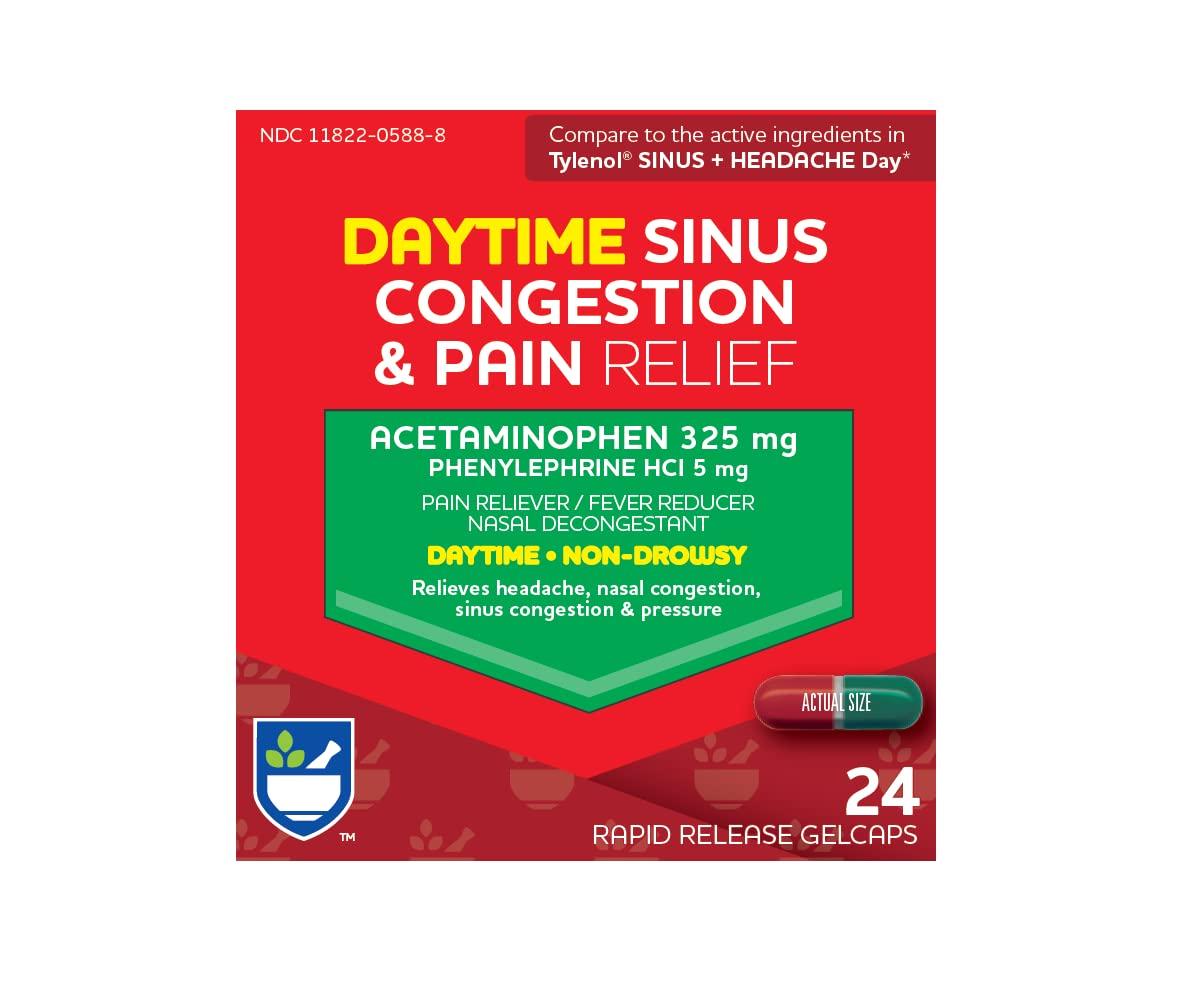 Rite Aid NonDrowsy Daytime Sinus Congestion & Pain Relief Rapid