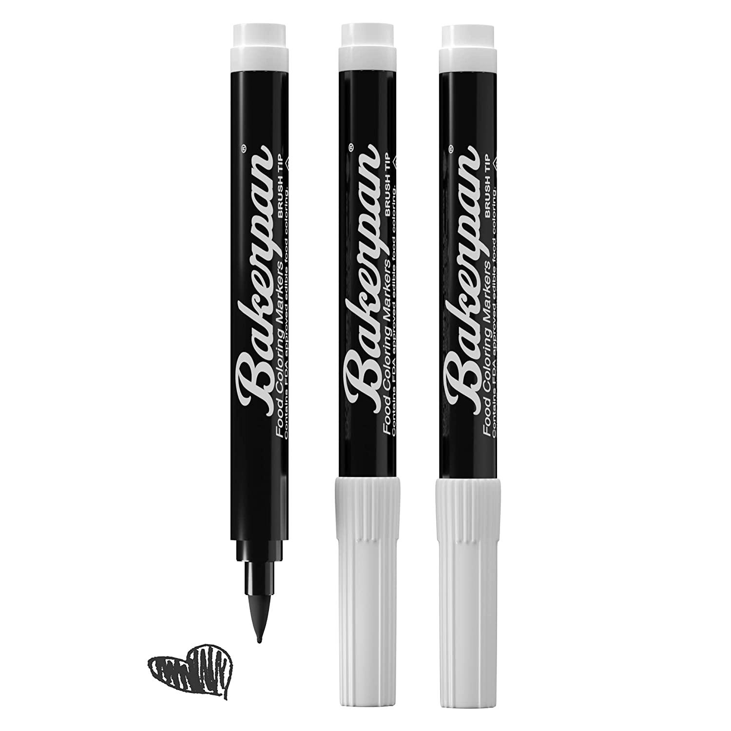 Bakerpan Food Coloring Markers, Brush Tip for Writing on Cake Pops and