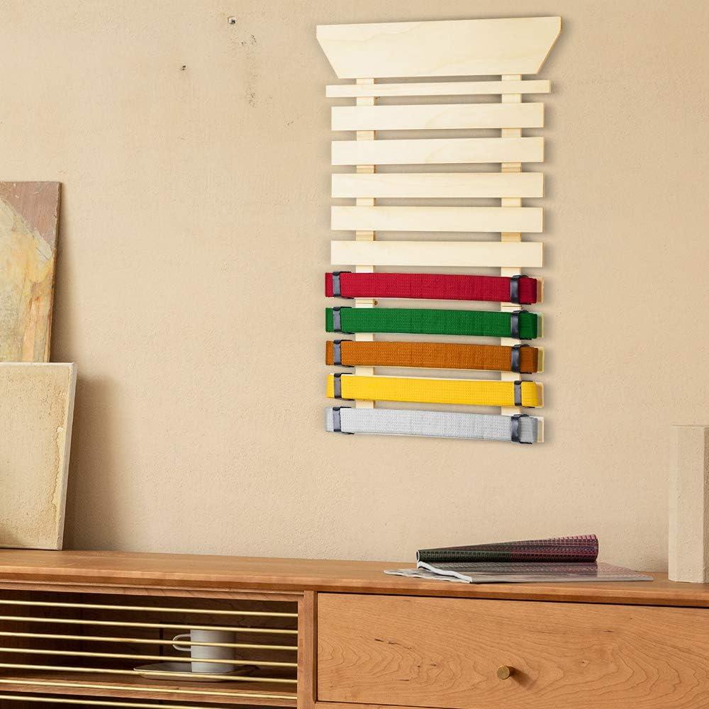 Aship Karate Belt Rack Martial Arts Belt Display Wooden Holder DIY