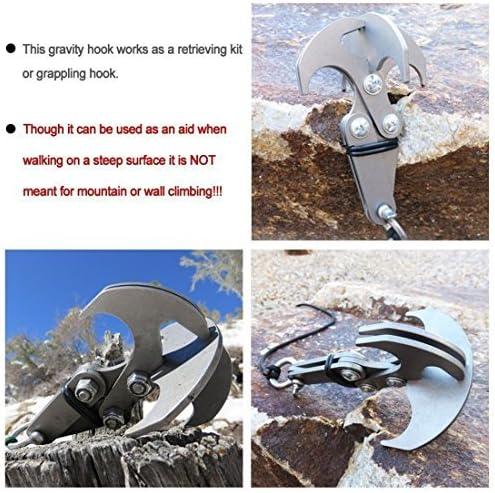 YAERHUI Clearance! Gravity Hook Grappling Hooks Multifunctional Stainless  Steel Foldable Survival Climbing Claw Carabiner for Tactical Outdoor  Activity