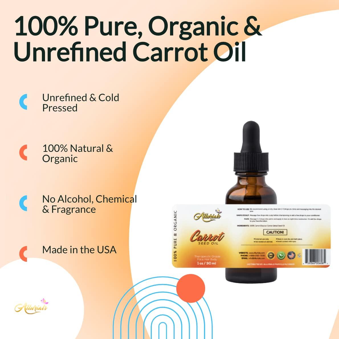 1 oz PREMIUM REFINED CARROT SEED OIL 100% PURE ORGANIC BEST FRESH COLD  PRESSED