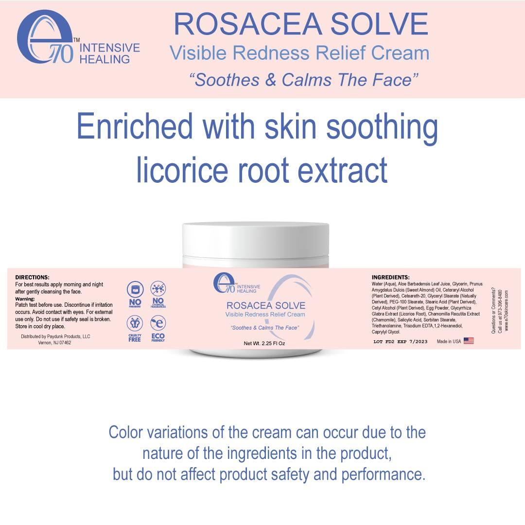 E70 Rosacea Solve Redness Relief Cream Calming Face Moisturizer For Rosacea and AcneProne
