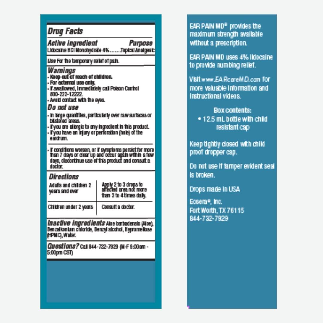Ear Pain MD 4 Lidocaine Pain Relieving Drops 12.5 mL Fast Relief for Ear Pain